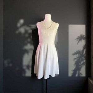 WHITE MID DRESS